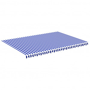 Pânză de rezervă copertină, albastru și alb, 5x3,5 m - Img 2