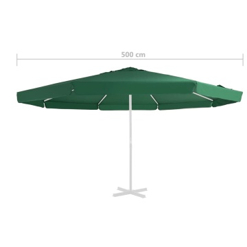 Pânză de schimb umbrelă de soare de grădină, verde, 500 cm - Img 4