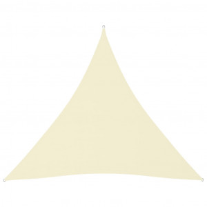 Pânză parasolar, crem, 4x4x4 m, țesătură oxford, triunghiular - Img 1