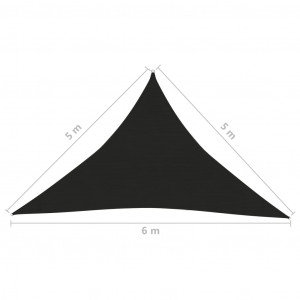 Pânză parasolar, negru, 5x5x6 m, HDPE, 160 g/m² - Img 5