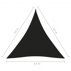 Parasolar, negru, 4,5x4,5x4,5 m, țesătură oxford, triunghiular - Img 5