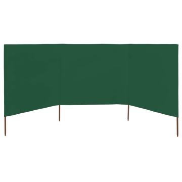 Paravan anti-vânt cu 3 panouri, verde, 400x120 cm, textil - Img 2