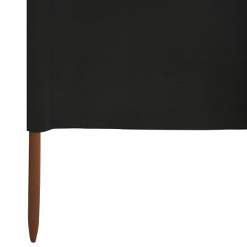 Paravan anti-vânt cu 5 panouri, negru, 600 x 160 cm, textil - Img 6