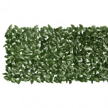 Paravan de balcon, frunze verde închis, 400x75 cm - Img 3