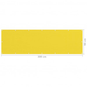 Paravan de balcon, galben, 90x300 cm, HDPE - Img 5