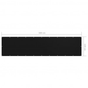 Paravan de balcon, negru, 120 x 500 cm, țesătură oxford - Img 5