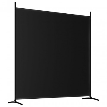 Paravan de cameră cu 2 panouri, negru, 348x180 cm, textil - Img 5