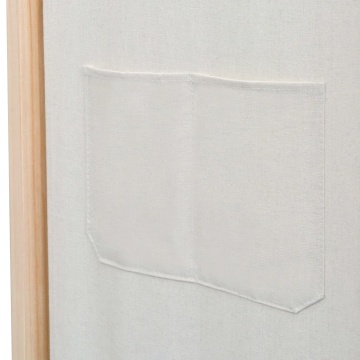 Paravan de cameră cu 3 panouri, crem, 120x170x4 cm, textil - Img 5