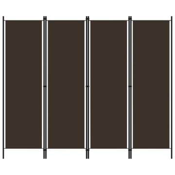 Paravan de cameră cu 4 panouri, maro, 200 x 180 cm - Img 1