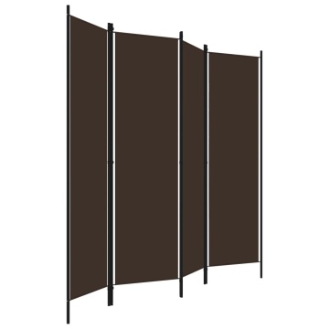 Paravan de cameră cu 4 panouri, maro, 200 x 180 cm - Img 3
