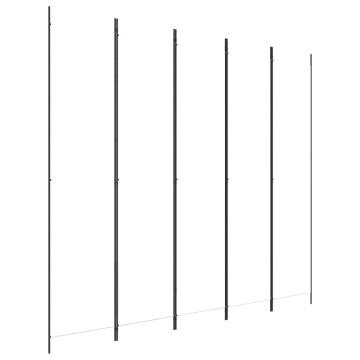 Paravan de cameră cu 5 panouri, alb, 250x220 cm, textil - Img 2