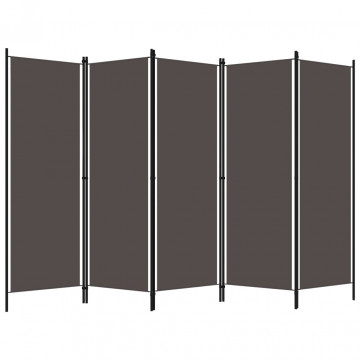 Paravan de cameră cu 5 panouri, antracit, 250 x 180 cm - Img 1