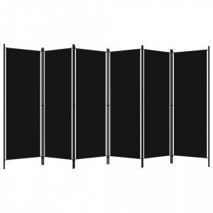 Paravan de cameră cu 6 panouri, negru, 300 x 180 cm - Img 2