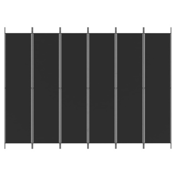 Paravan de cameră cu 6 panouri, negru, 300x220 cm, textil - Img 3