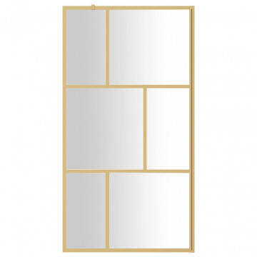 Paravan duș walk-in, auriu, 100x195 cm, sticlă ESG transparentă - Img 3