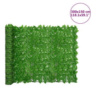 Paravan intimitate de balcon din frunze verde 300x150 cm - Img 5