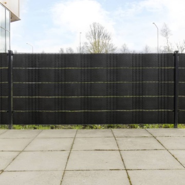 Paravane pentru balcon, 10 buc., negru, 255x19 cm, poliratan - Img 1