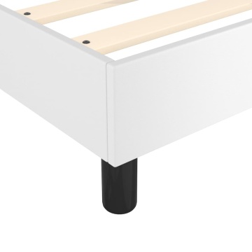 Pat box spring cu saltea, alb, 90x200 cm, piele ecologică - Img 6