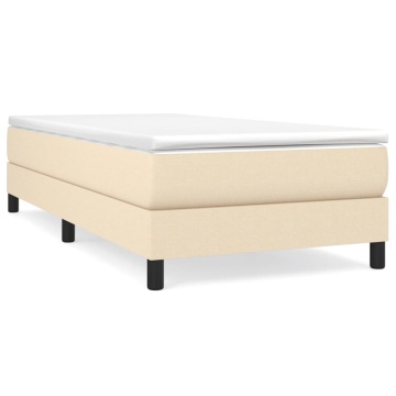 Pat box spring cu saltea, crem, 100x200 cm, textil - Img 2