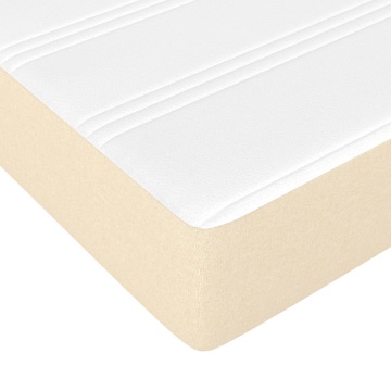 Pat box spring cu saltea, crem, 100x200 cm, textil - Img 7