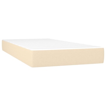 Pat box spring cu saltea, crem, 100x200 cm, textil - Img 8