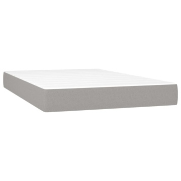 Pat box spring cu saltea, gri deschis, 120x200 cm, textil - Img 7