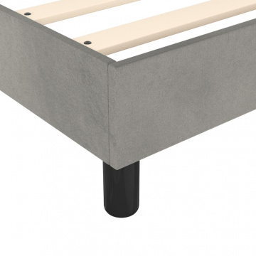 Pat box spring cu saltea, gri deschis, 140x200 cm, catifea - Img 6