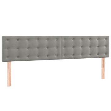 Pat box spring cu saltea, gri deschis, 200x200 cm, catifea - Img 5