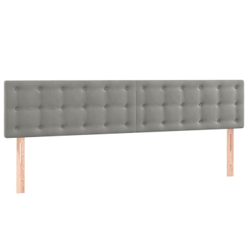 Pat box spring cu saltea, gri deschis, 200x200 cm, catifea - Img 5
