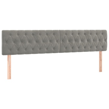 Pat box spring cu saltea, gri deschis, 200x200 cm, catifea - Img 5