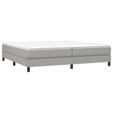 Pat box spring cu saltea, gri deschis, 200x200 cm, textil - Img 3