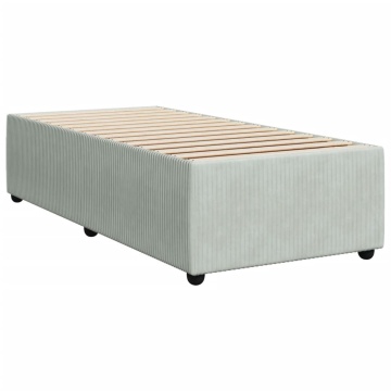 Pat box spring cu saltea, gri deschis, 90x190 cm, catifea - Img 7