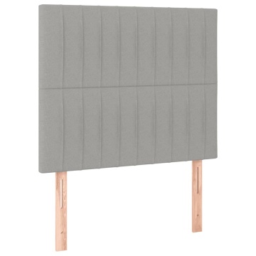 Pat box spring cu saltea, gri deschis, 90x190 cm, textil - Img 5