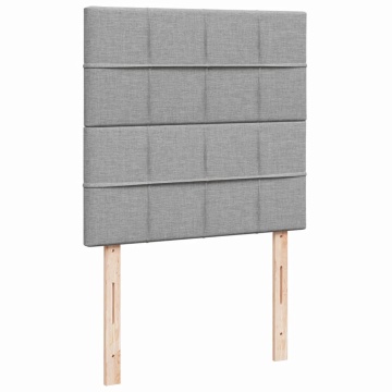 Pat box spring cu saltea, gri deschis, 90x200 cm, textil - Img 7