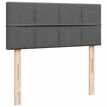 Pat box spring cu saltea, gri închis, 120x200 cm, textil - Img 6