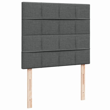 Pat box spring cu saltea, gri închis, 120x200 cm, textil - Img 6