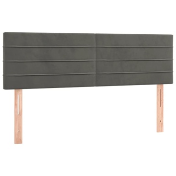 Pat box spring cu saltea, gri închis, 140x190 cm, catifea - Img 5