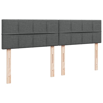 Pat box spring cu saltea, gri închis, 180x200 cm, textil - Img 6