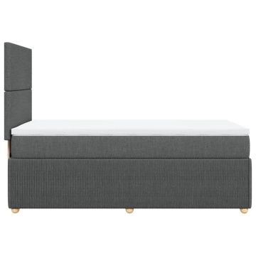Pat box spring cu saltea, gri închis, 80x200 cm, textil - Img 6