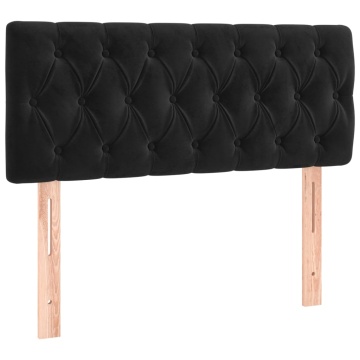 Pat box spring cu saltea, negru, 100x200 cm, catifea - Img 5