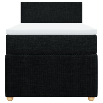 Pat box spring cu saltea, negru, 100x200 cm, textil - Img 4