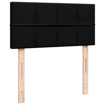 Pat box spring cu saltea, negru, 100x200 cm, textil - Img 6