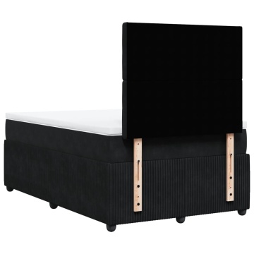 Pat box spring cu saltea, negru, 120x200 cm, catifea - Img 7