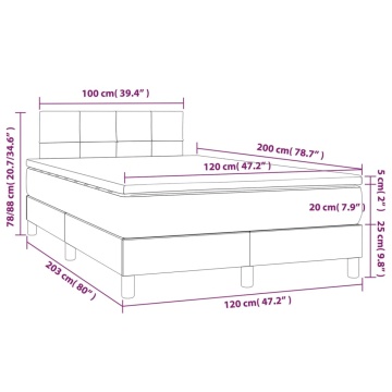 Pat box spring cu saltea, negru, 120x200 cm, catifea - Img 6