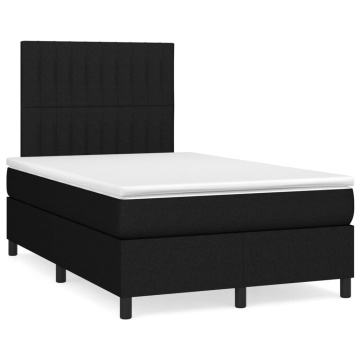 Pat box spring cu saltea, negru, 120x200 cm, textil - Img 2