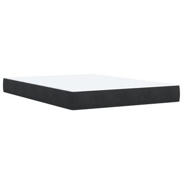 Pat box spring cu saltea, negru, 140x190 cm, catifea - Img 6