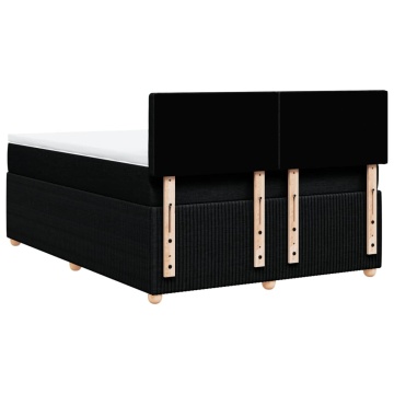 Pat box spring cu saltea, negru, 140x200 cm, textil - Img 5