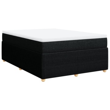 Pat box spring cu saltea, negru, 160x200 cm, textil - Img 2