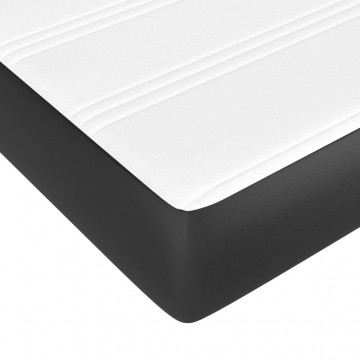 Pat box spring cu saltea, negru, 180x200 cm, piele ecologică - Img 7