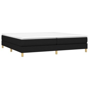 Pat box spring cu saltea, negru, 200x200 cm, textil - Img 3